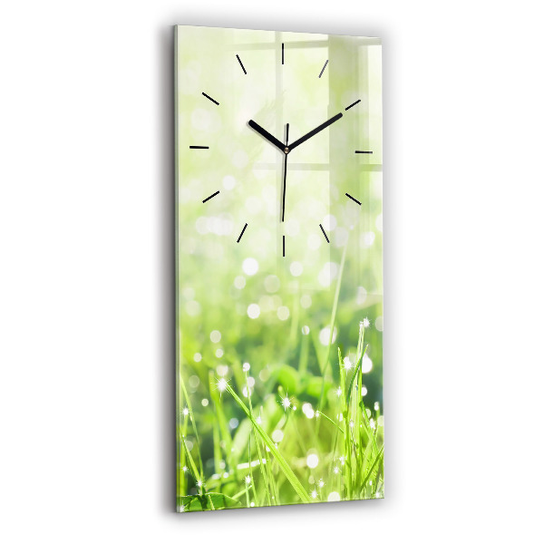 Reloj de vidrio vertical Hierba verde - espejomat.es