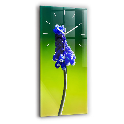 Reloj de vidrio vertical Flores azules - espejomat.es