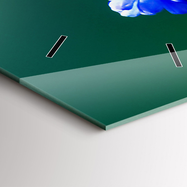 Reloj de vidrio vertical Flores azules - espejomat.es