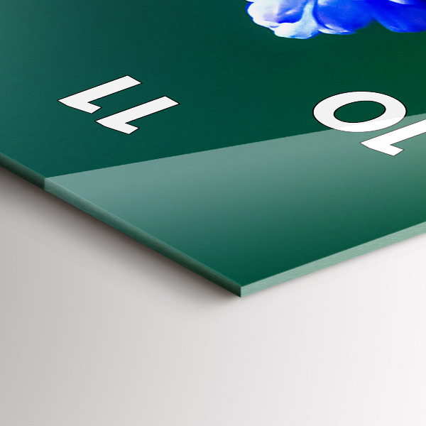 Reloj de vidrio vertical Flores azules - espejomat.es