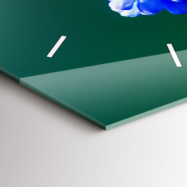 Reloj de vidrio vertical Flores azules - espejomat.es