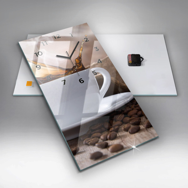 Reloj de vidrio vertical Taza de café - espejomat.es