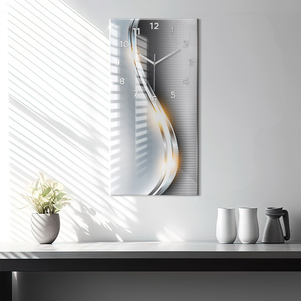 Reloj de vidrio vertical Abstracción metálica - espejomat.es