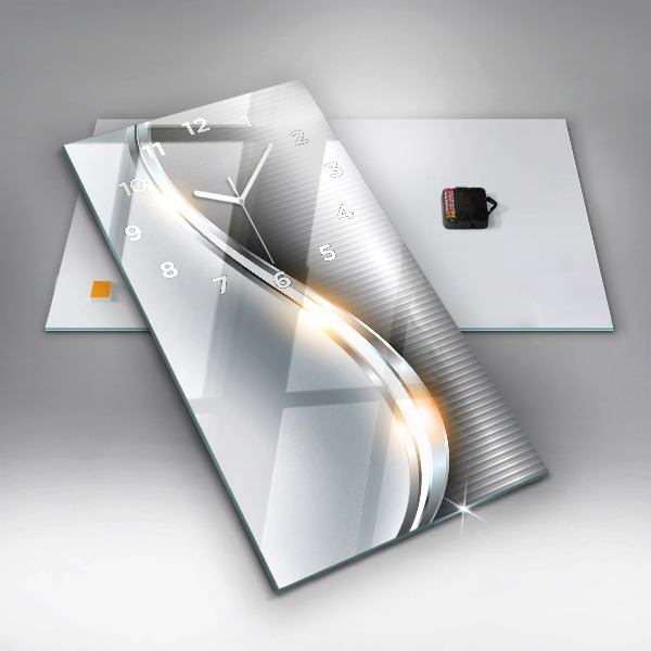 Reloj de vidrio vertical Abstracción metálica - espejomat.es