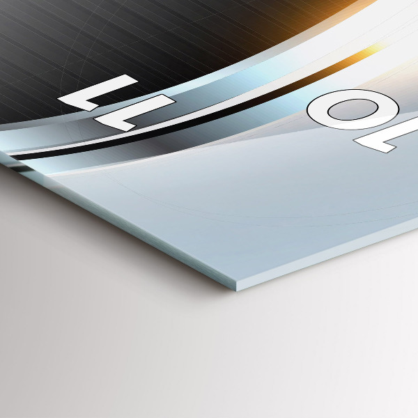 Reloj de vidrio vertical Abstracción metálica - espejomat.es