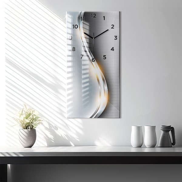 Reloj de vidrio vertical Abstracción metálica - espejomat.es