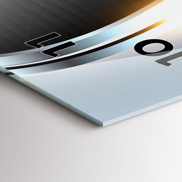 Reloj de vidrio vertical Abstracción metálica - espejomat.es