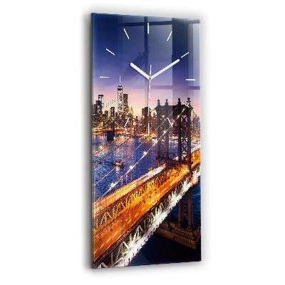Reloj vertical Nueva York y la puesta de sol - espejomat.es