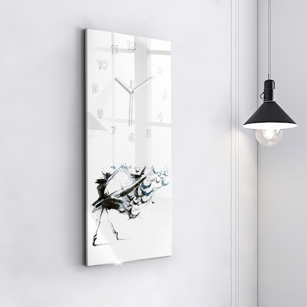Reloj de vidrio vertical Mujer bailando ballet - espejomat.es