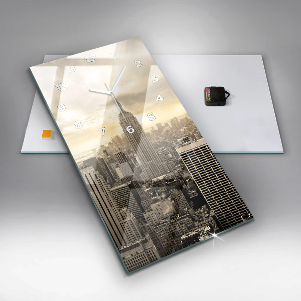 Reloj de cristal vertical Torres en Nueva York - espejomat.es