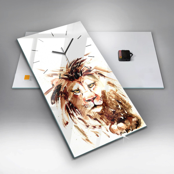 Reloj vertical Ilustración de un león marrón - espejomat.es