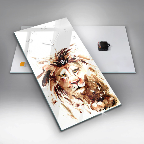 Reloj vertical Ilustración de un león marrón - espejomat.es