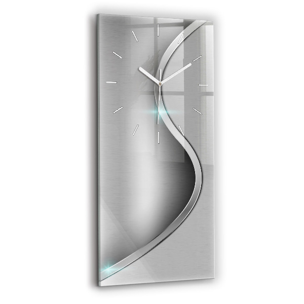 Reloj de cristal vertical Abstracción de metal gris - espejomat.es