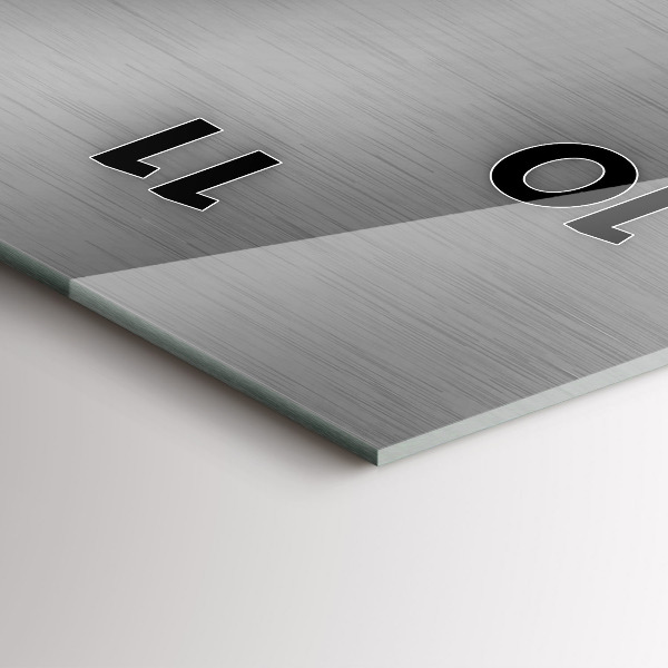 Reloj de cristal vertical Abstracción de metal gris - espejomat.es