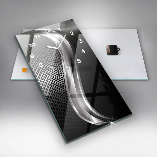 Reloj vertical Abstracción de metal negro - espejomat.es