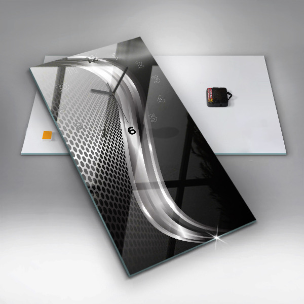 Reloj vertical Abstracción de metal negro - espejomat.es