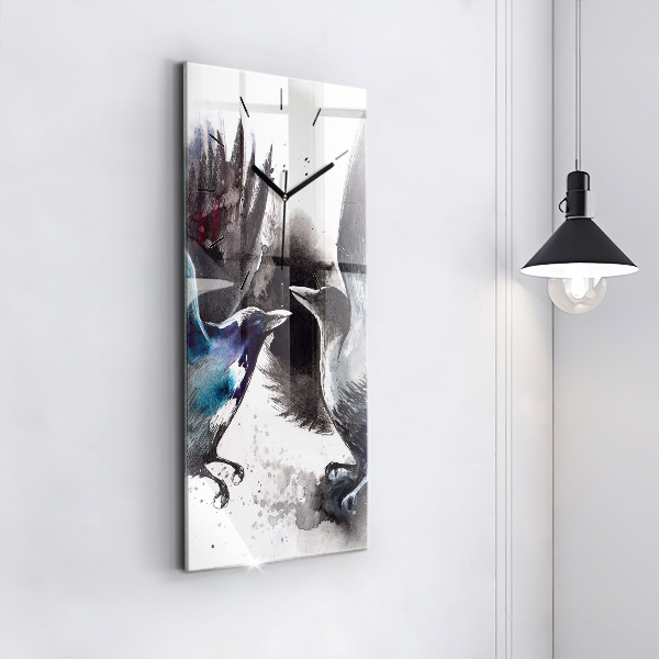 Reloj de cristal vertical Pájaros pintados - espejomat.es