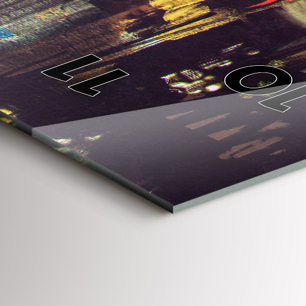 Reloj de vidrio vertical Ciudad pintada - espejomat.es