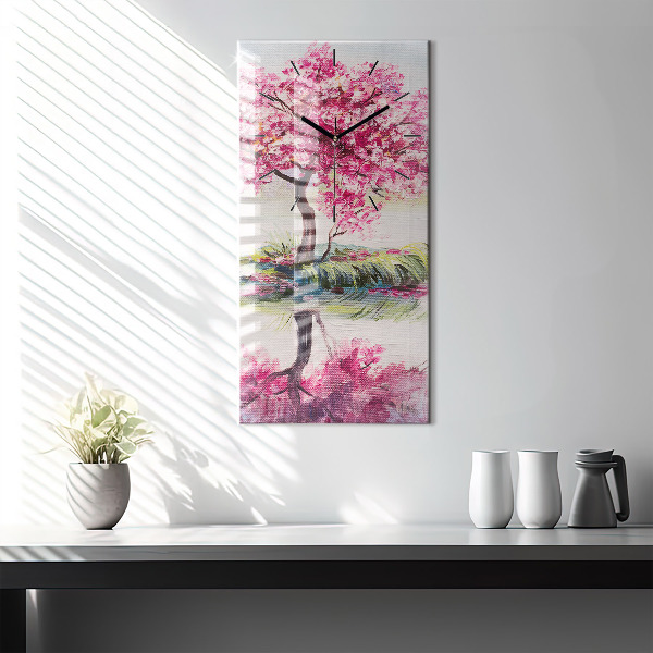 Reloj vertical Mosaico de árboles - espejomat.es