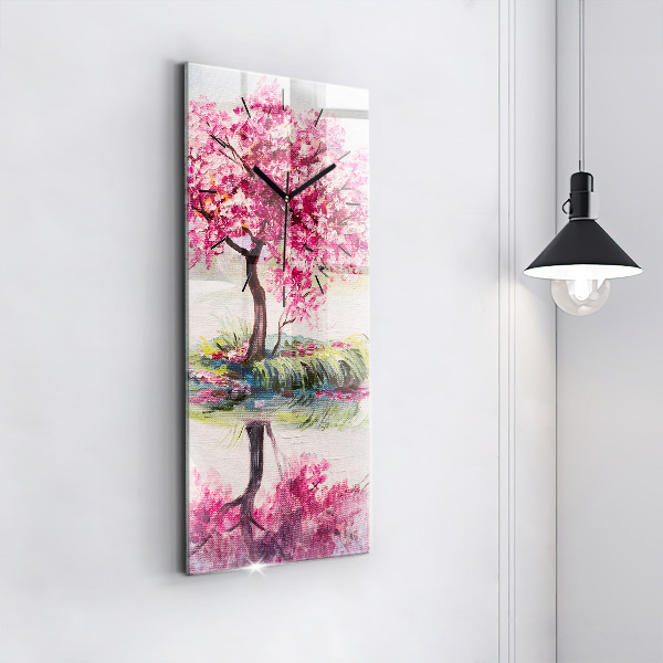 Reloj vertical Mosaico de árboles - espejomat.es