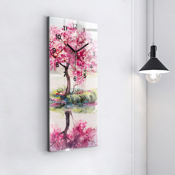 Reloj vertical Mosaico de árboles - espejomat.es