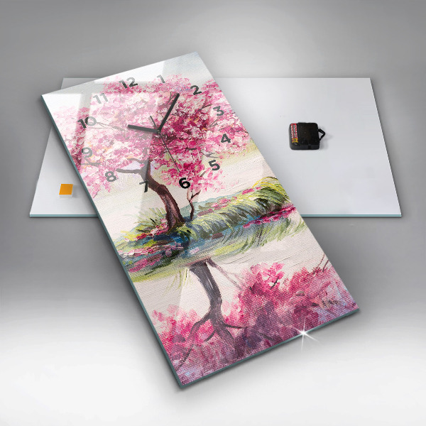 Reloj vertical Mosaico de árboles - espejomat.es