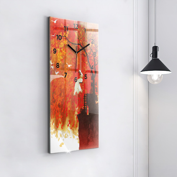 Reloj vertical Novia en otoño - espejomat.es