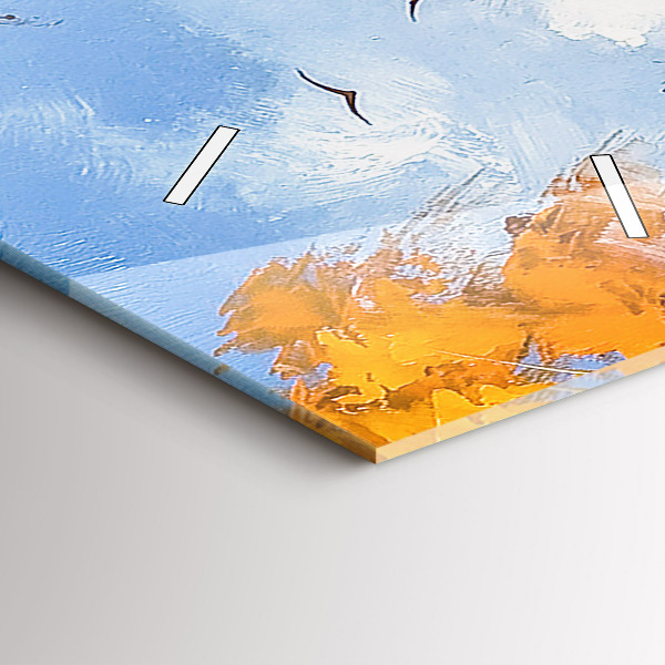 Reloj de vidrio vertical Paisaje otoñal con río - espejomat.es