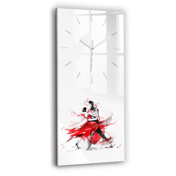 Reloj de cristal vertical Pareja bailando - espejomat.es