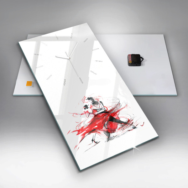 Reloj de cristal vertical Pareja bailando - espejomat.es