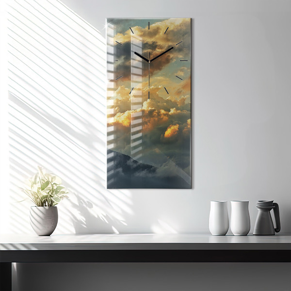 Reloj de cristal vertical Vuelo en globo en las nubes - espejomat.es