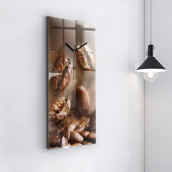 Reloj de cristal vertical Granos de café - espejomat.es