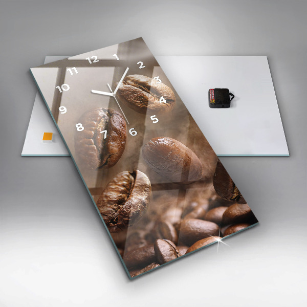 Reloj de cristal vertical Granos de café - espejomat.es