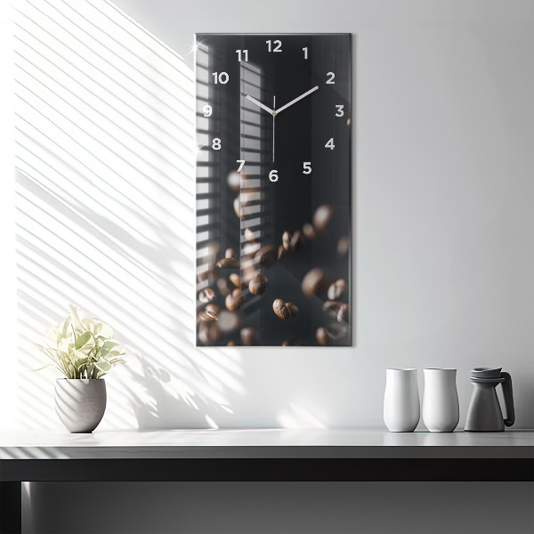 Reloj de cristal vertical Granos de café - espejomat.es