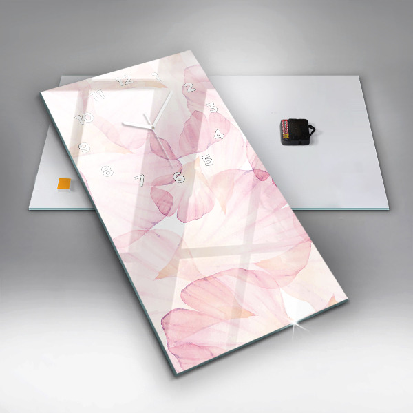 Reloj de cristal vertical Pétalos de acuarela - espejomat.es