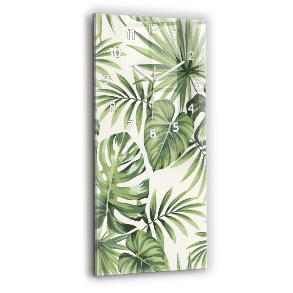 Reloj de cristal vertical Patrón tropical - espejomat.es