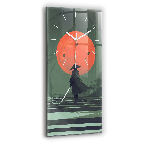 Reloj de vidrio vertical Samurai en el bosque - espejomat.es