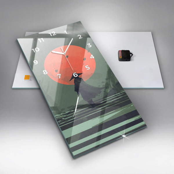 Reloj de vidrio vertical Samurai en el bosque - espejomat.es