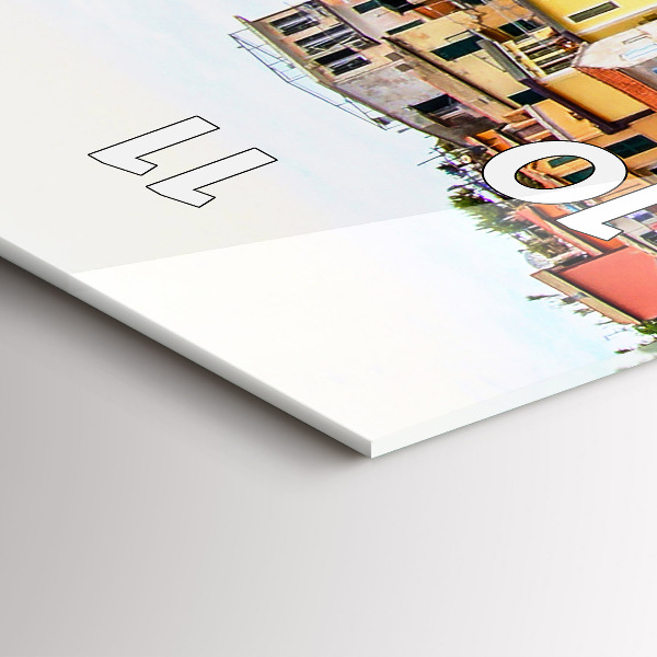 Reloj de vidrio vertical Costa de Cinque Terre - espejomat.es