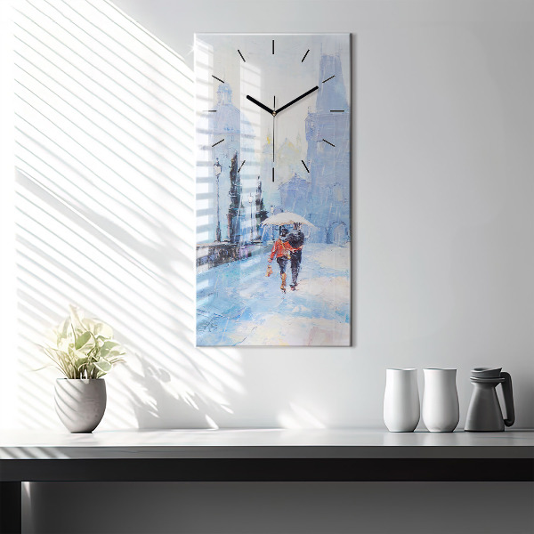 Reloj de vidrio vertical Arte al óleo - espejomat.es