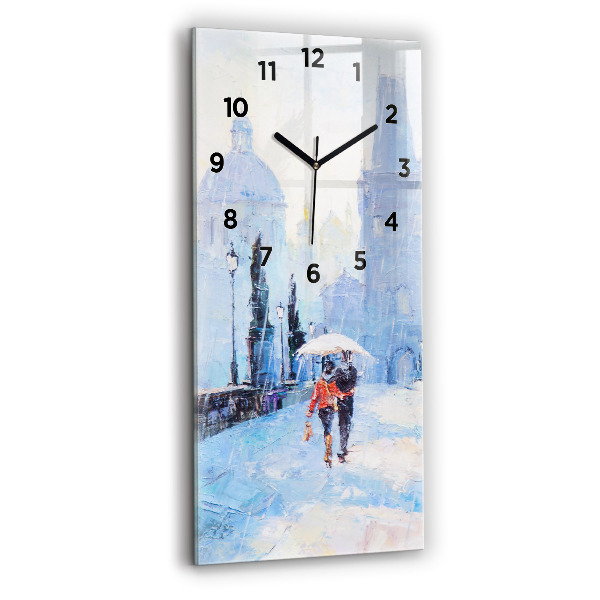 Reloj de vidrio vertical Arte al óleo - espejomat.es