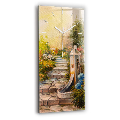 Reloj de cristal vertical Composición al óleo en un bosque - espejomat.es