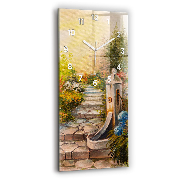 Reloj de cristal vertical Composición al óleo en un bosque - espejomat.es