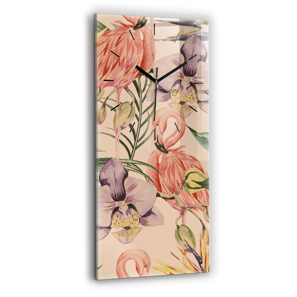 Reloj de vidrio vertical Hojas de palmera tropical - espejomat.es