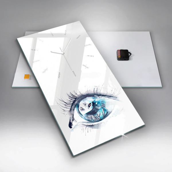 Reloj de cristal vertical Ilustración de un lobo - espejomat.es