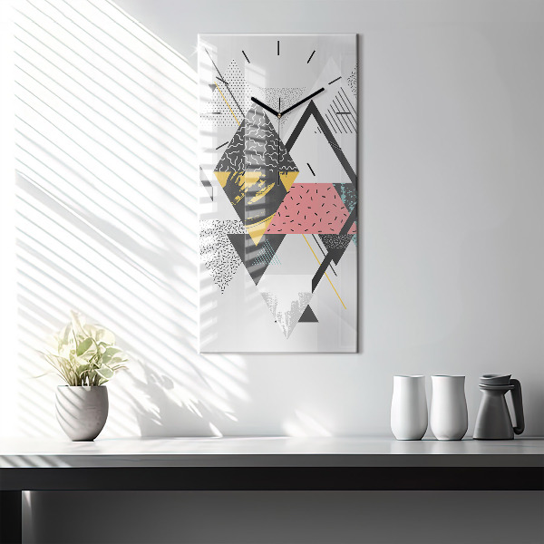 Reloj de cristal vertical Patrón geométrico - espejomat.es