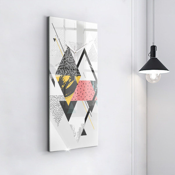 Reloj de cristal vertical Patrón geométrico - espejomat.es