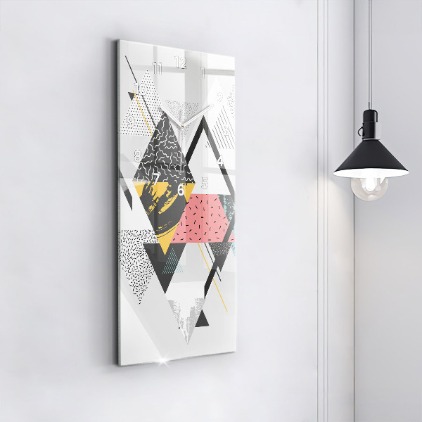 Reloj de cristal vertical Patrón geométrico - espejomat.es