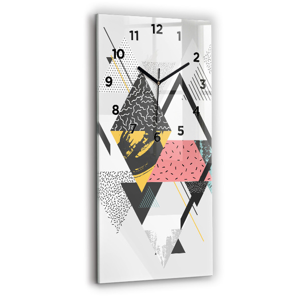 Reloj de cristal vertical Patrón geométrico - espejomat.es