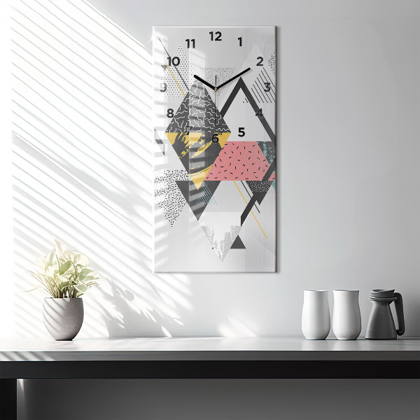 Reloj de cristal vertical Patrón geométrico - espejomat.es